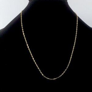 Gold Plated Sterling Silver Diamond Cut Oval Link Chain 2.3 Grams 24” New
